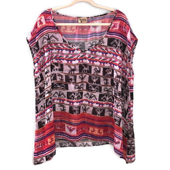 Show Me Your MuMu Tribal Print Draped Blouse - Picture 2 of 7